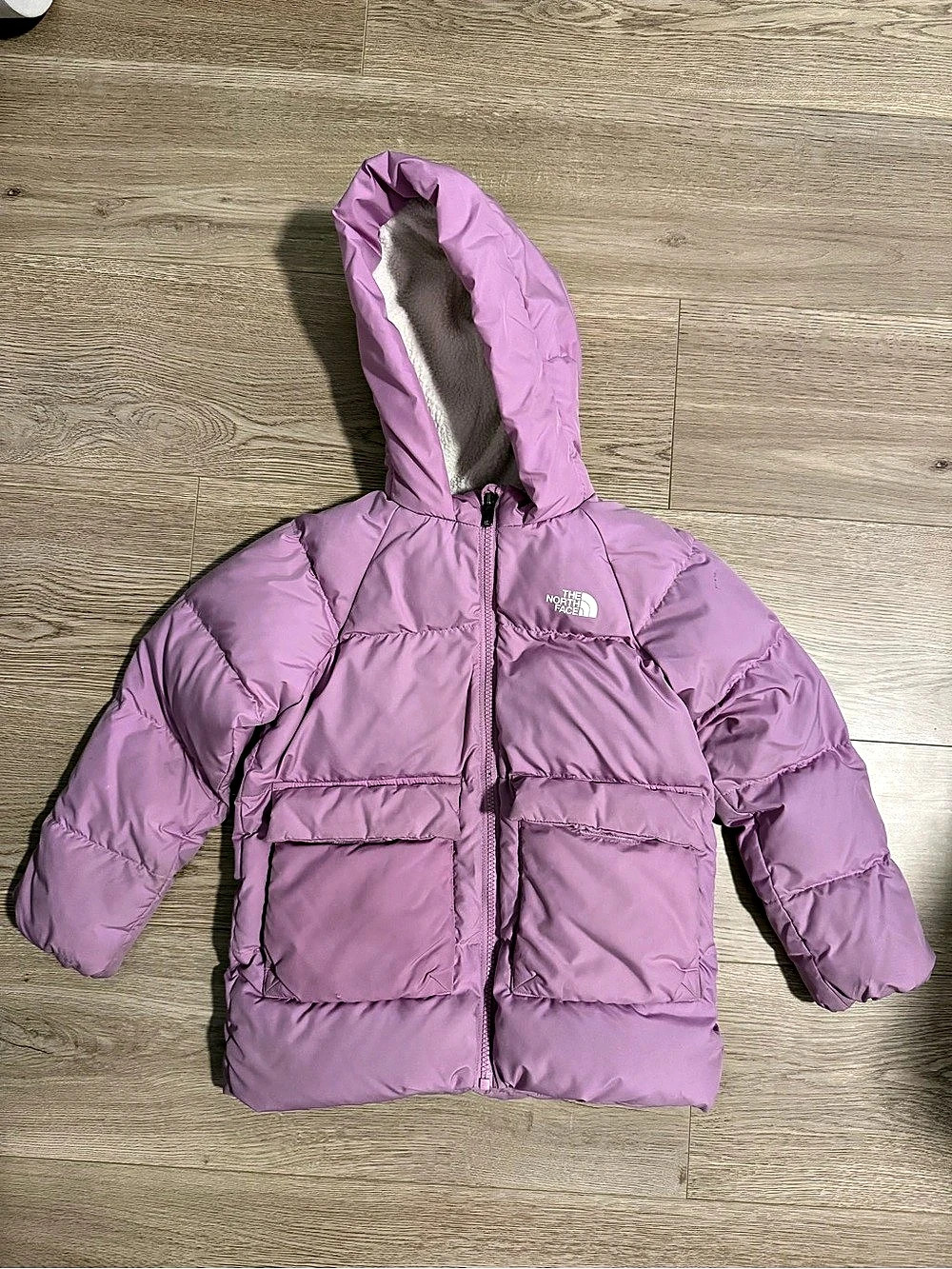 The North Face Kids Hooded Puffer Jacket in Pink